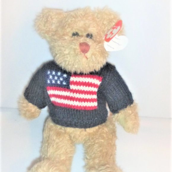 1993 12" TY Beanie Bear GRANT Let Freedom Ring Teddy Bear Collectible Teddy Bear - Picture 1 of 10